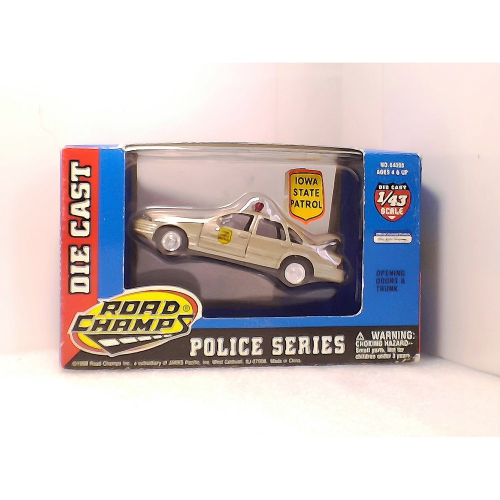 ROAD CHAMPS Police Car Kids 1/43 Tan New Iowa State Patrol Die Cast 64305 1998 - Picture 2 of 16